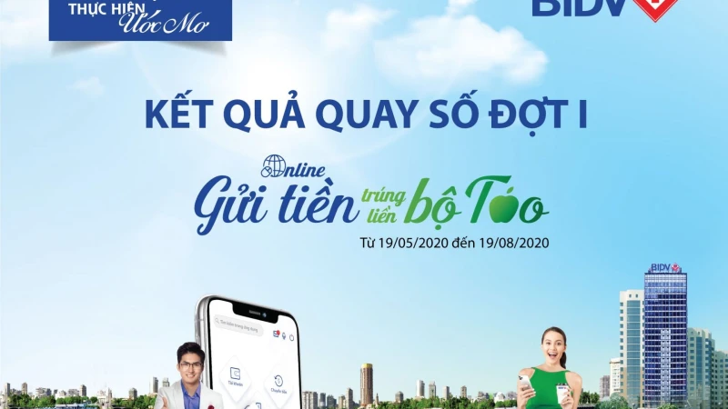 BIDV công bố kết quả trúng thưởng chương trình “Online gửi tiền, trúng liền bộ Táo”